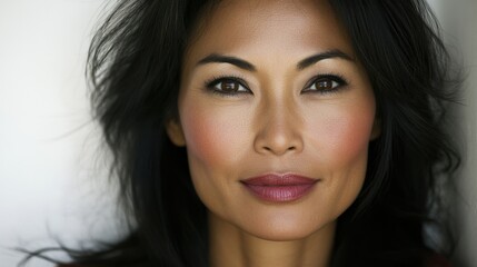 Obraz premium 表情豊かな目を持つ自信に満ちた女性の輝く肖像画