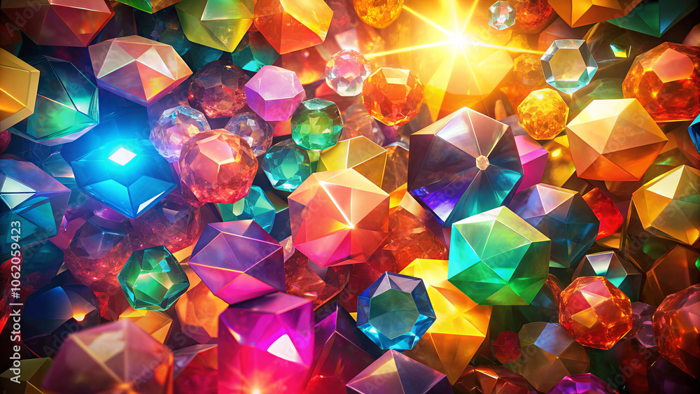 Aufkleber a variety of gemstones and crystals create a dazzling array of colors and shapes, sparkling as they 