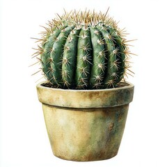 Cactus plant in the style of a watercolor painting
