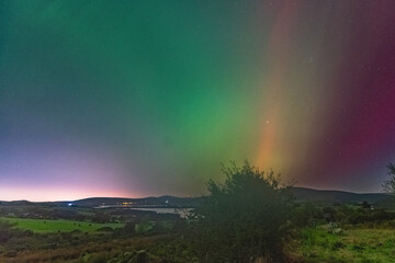Northern lights above Blessington Lakes, County Wicklow, Ireland