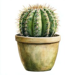 Cactus plant in the style of a watercolor painting
