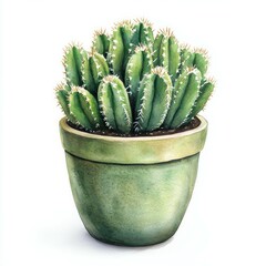 Cactus plant in the style of a watercolor painting