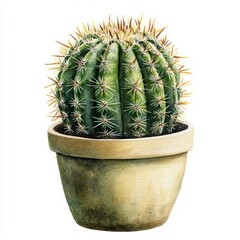 Cactus plant in the style of a watercolor painting