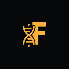 DNA Innovation Symbol With Letter F