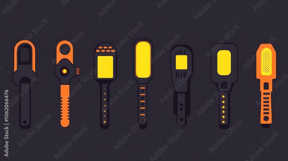 Poster tools displayed on wall with glowing elements