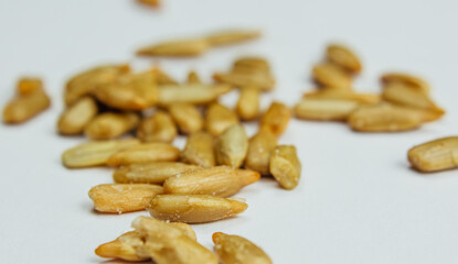 Macro View of Shelled Sunflower Seeds