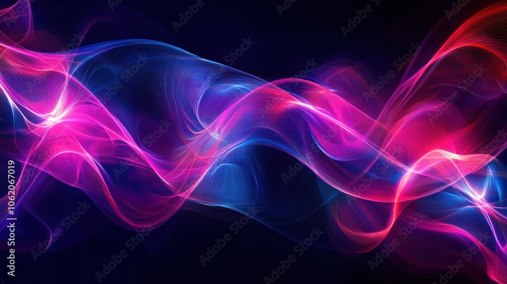 Poster modern 3d pattern wave background glowing digital network technology energy wallpaper ai generated i