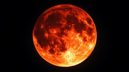 Naklejka premium A blood red full moon in the night sky.