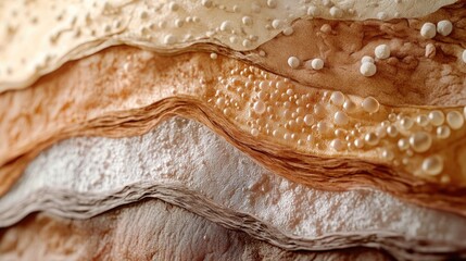 A microscopic view of a mud sample reveals the presence of various bacteria and possibly slime mold, indicating a thriving biological activity in this environment.