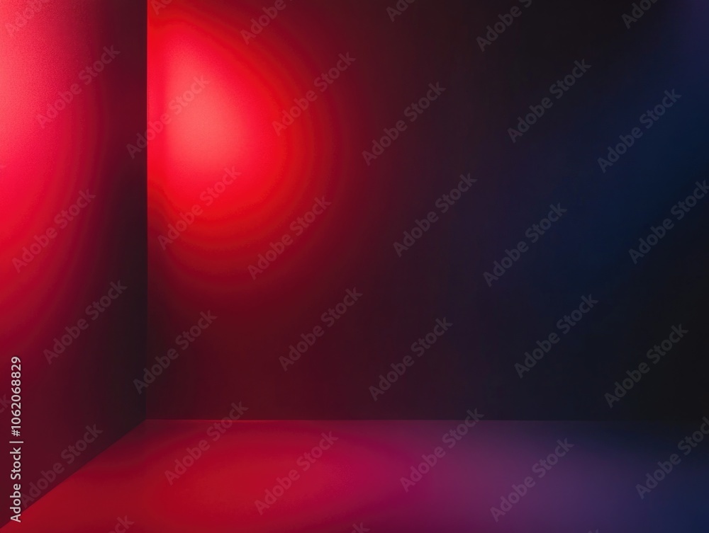Aufkleber red and blue background with a red light shining on it. the red light is creating a warm and invitin