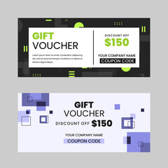 Colorful gift voucher horizontal banners