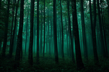 Obraz premium forest in the morning fog