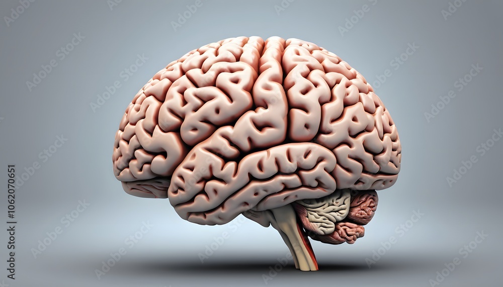 Poster an in-depth visualization of the human brain to illustrate its complex functions and anatomy for edu