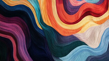 3D Abstract Multicolor Visualization wave curve turning background