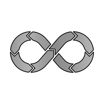 Continuous Integration and Delivery (CI/CD) Icon &ndash; An Infinity Loop, Representing DevOps Automation, Software Lifecycle, and Efficient Deployment &ndash; For Dark Backgrounds