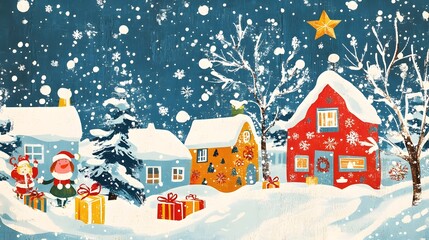 Whimsical Winter Wonderland Charming Holiday Cottages in Snowy Landscape