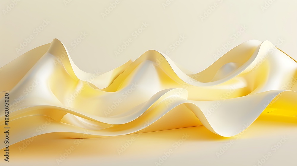 Poster abstract background with yellow waves and circles