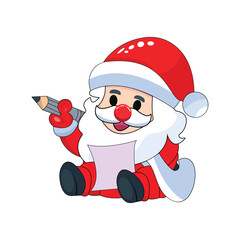 Santa Claus Christmas Card Vector Illustration Cartoon.