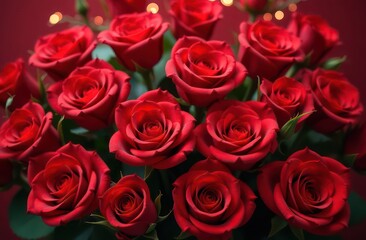 A lot of beautiful red roses.