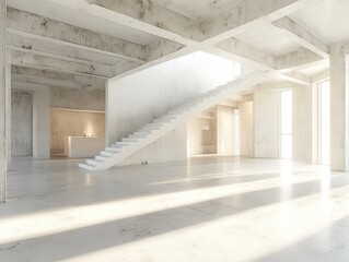 White Loft Interior.