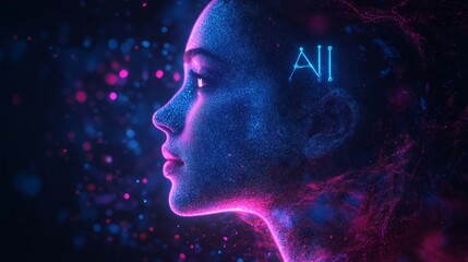 Obraz premium Tech AI concept controlling technological tools and intelligent robots. Development of an artificial code of ethics chips artificial intelligence science concept