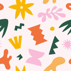 Fun colorful seamless pattern. Modern, vibrant pattern design, perfect for backgrounds, textiles, and decor.