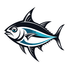 Obraz premium Skipjack Tuna logo icon silhouette Vector