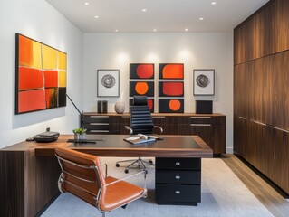 Modern Home Office Interior.