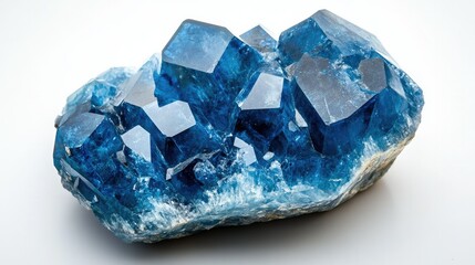 Detailed shot of a beautiful blue crystal, showcasing unique patterns and glossy finish