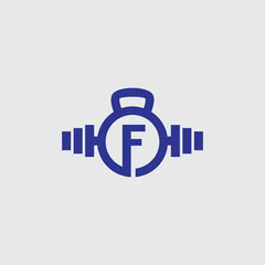 Obraz premium Modern Gym Center Logo With Letter F
