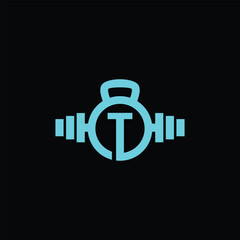 Modern Gym Center Logo With Letter T