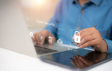 Cyber security internet network data privacy concepts. secure access to user personal information, cybersecurity, secure Internet access, information security and encryption.
