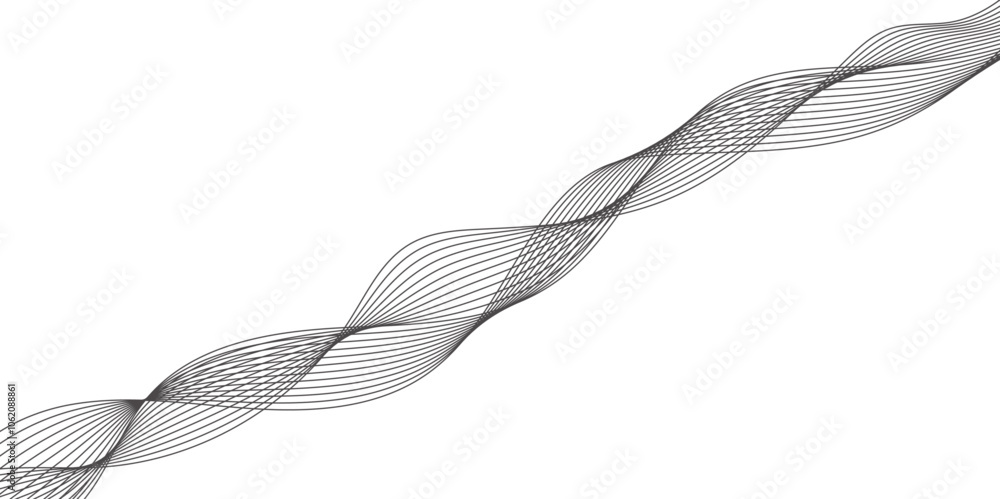 Aufkleber abstract vector blue wave lines on white background. digital frequency track equalizer. modern techn