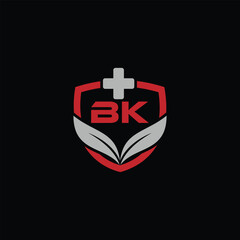 Abstract Vector Medical Care Symbol With Letter BK