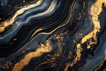 Abstract Black and Gold Marble Texture