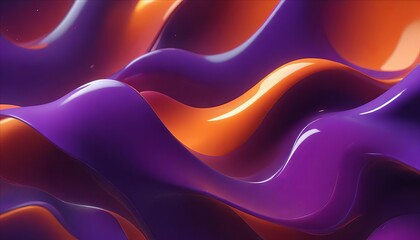 Obraz premium Abstract Purple and Orange Waves: A mesmerizing interplay of vibrant purple and orange waves creates a dynamic and visually striking abstract image.