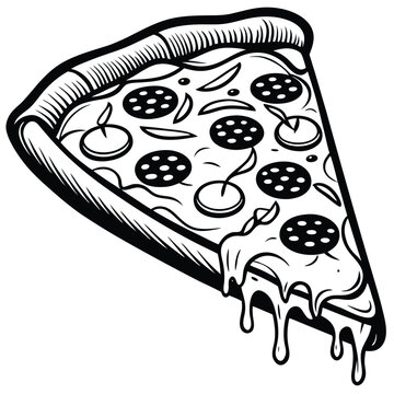 recommend clip art: Pizza silhouette vector illustration.