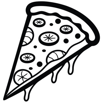 recommend clip art: Pizza silhouette vector illustration.