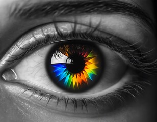 prism inside eye noir style