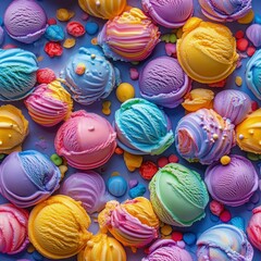 Obraz premium Colorful Macaron Assortment in Festive Bakery Display.