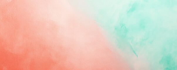 Fototapeta premium Abstract Watercolor Background with Coral and Mint Green Colors