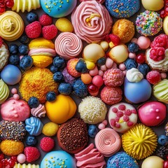 Fototapeta premium Colorful Candy Collection in Vibrant Pastel Hues.