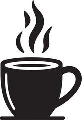 Coffee mug logo or icon silhouette vector art illustration