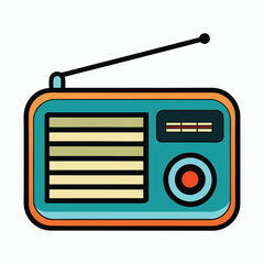 vector radio on white background