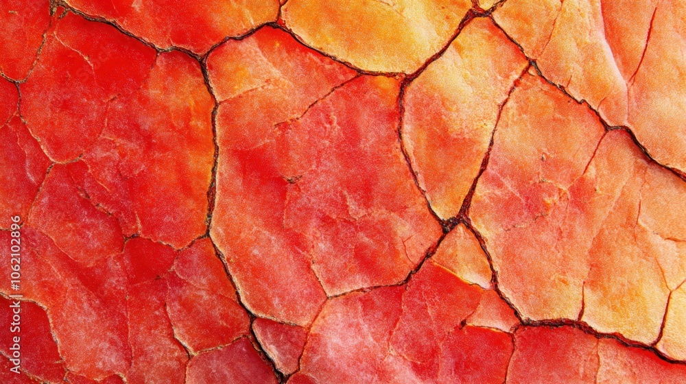 Poster red agate stone with intricate crackling pattern