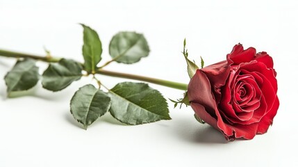 A flower of red roses on isolated white background