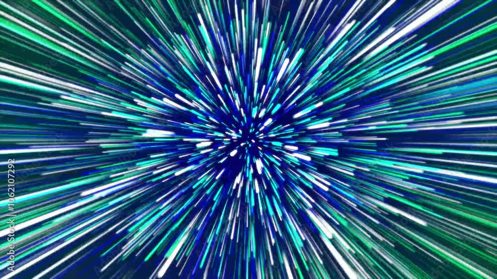 Poster abstract tunnel of a multicolor spectrum background. bright rays of neon light and colorful glowing 