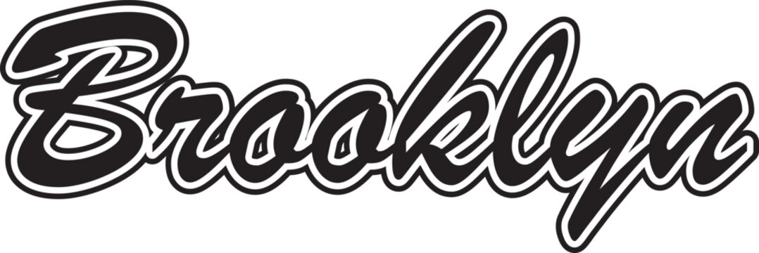Brooklyn Lettering design for clothes, stickers...