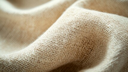 Subtle Beige Texture with Threads on Canvas Surface