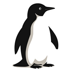 Penguin Silhouette Black and White Monochrome Vector Illustration